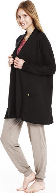 Moteriškas megztinis iš kilpinės merino vilnos su kišenėmis